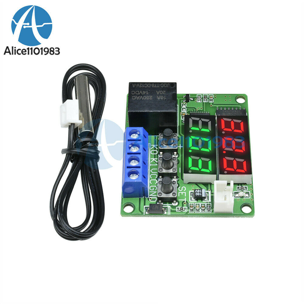 DC 12V Dual LED Digital Thermostat Temperature Control Switch Sensor Module