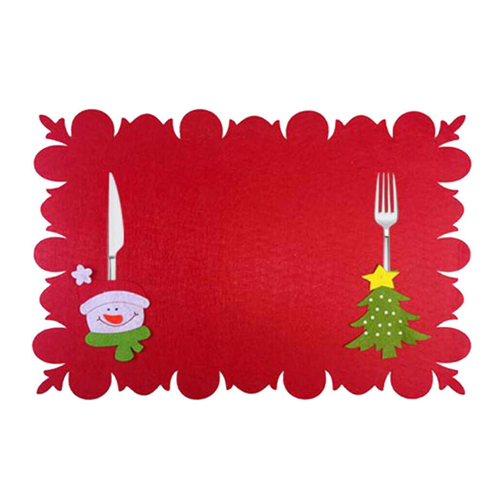 Christmas Table Placemat Tableware Mat Pad for Holiday Decor 46x31cm C