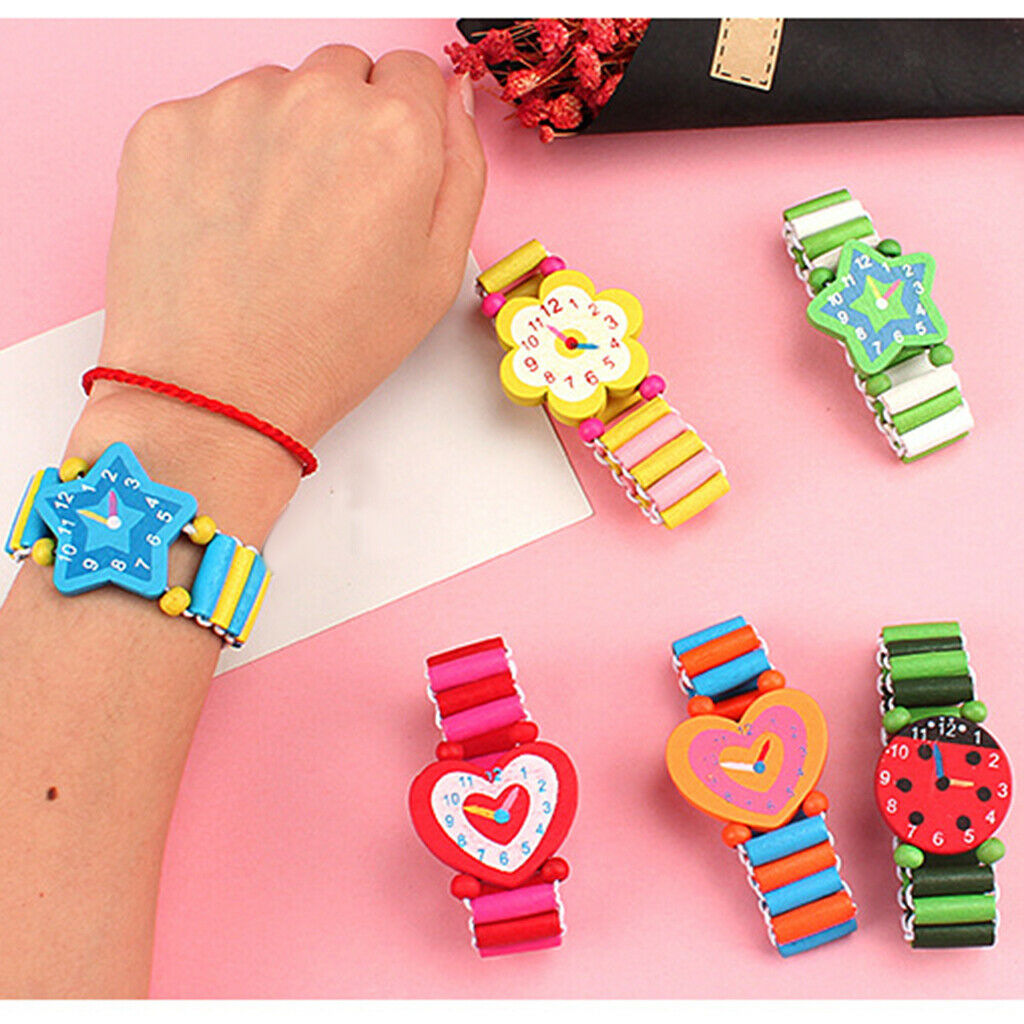 Set of 3 Wooden Nice Crafts Bracelet Watches Toys for Kids Party Favors