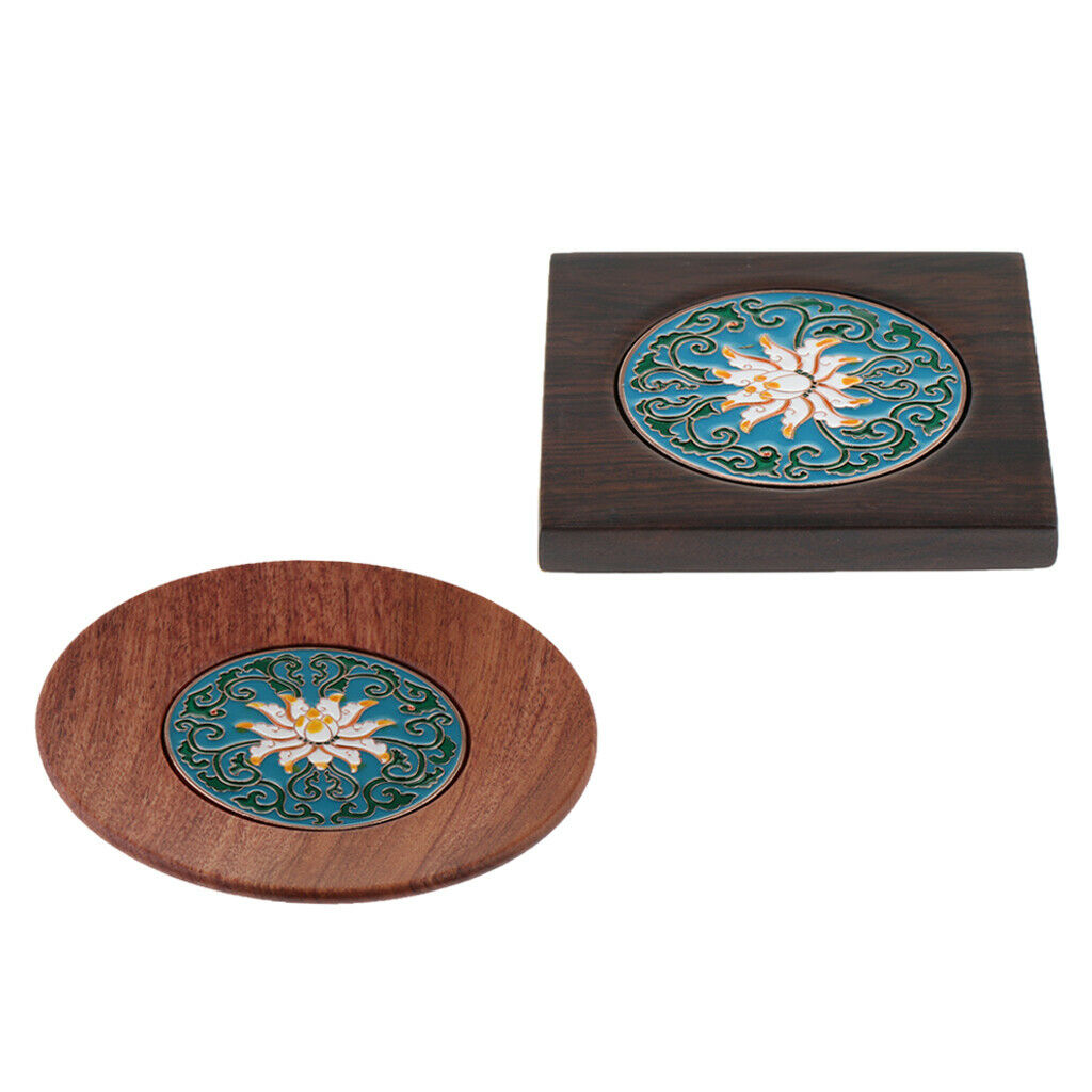 Wood Coaster Saucer Wood Drinks Coffee Cup Mat Pad Tea Cup Placemat Round and