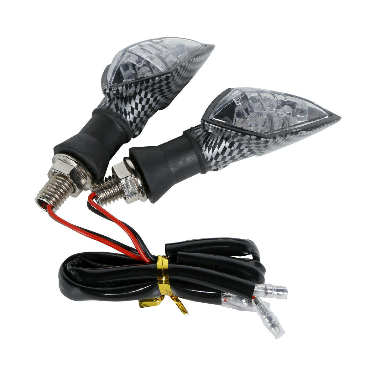 Carbon Fiber Turn Signal Indicators Amber Light 12V Fit For Universal Motorcycle
