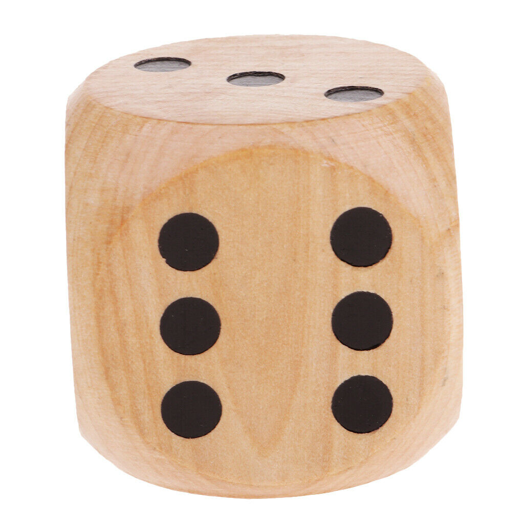 3Pcs Creative Wooden D6 Dice 5cm Role Playing for DND RPG Math Teaching