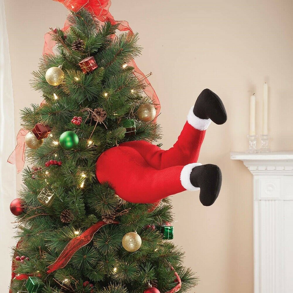 Santa Claus Legs Stuffed Santa Legs Ornament for Christmas Tree Front Door Decor