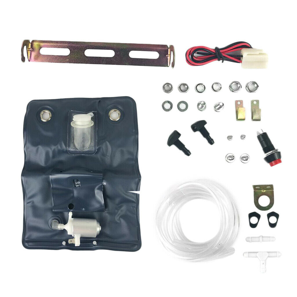 12V Universal Windscreen Washer Bottle With Mounting Bracket For Classic Car
