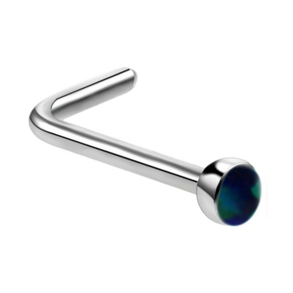 5 Piece/Pack Hypoallergenic Titanium Steel L Shaped Band Nose Ring Curved Bar