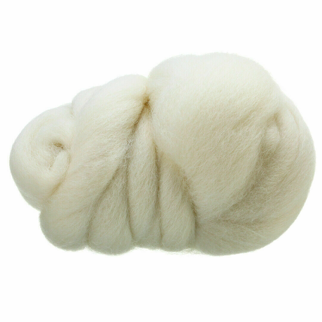 50g White Wool Corriedale Needlefelting Top Roving Dyed Felting Fiber