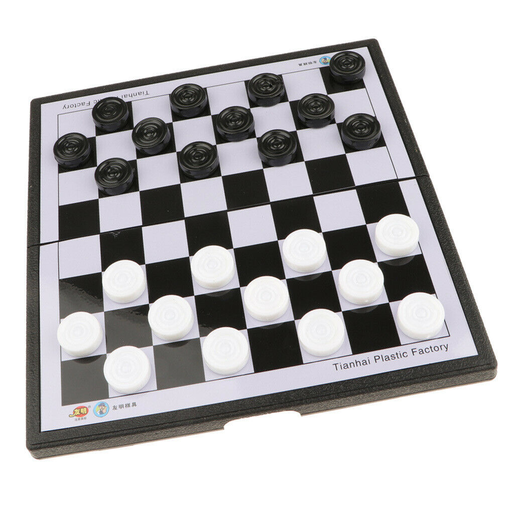 Chess Game Set, Checkers Game Board Foldable International Draught Chess Game