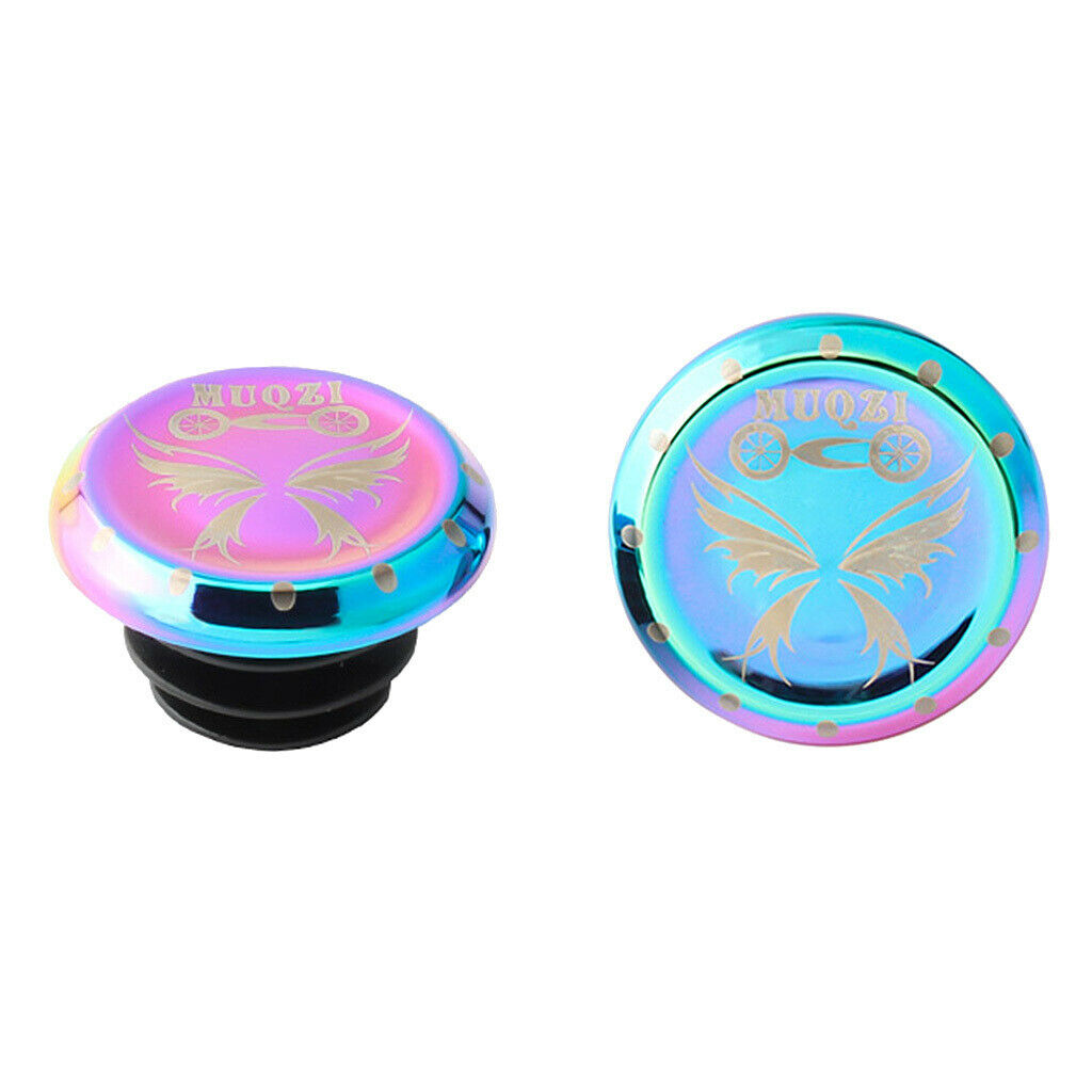 Pair Push-In Bike Handlebar End Plugs Caps Handle Bar Grips Ends Colorful