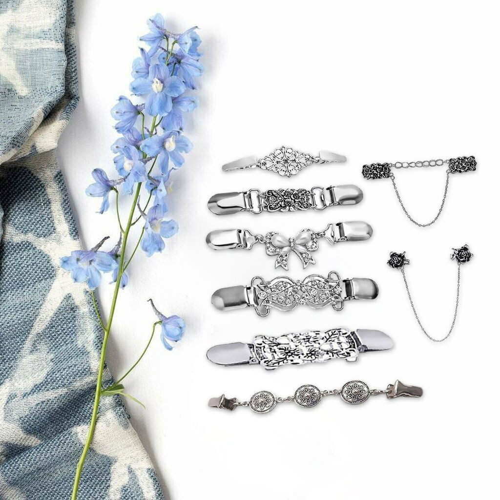 Sweater Clips Shawl 8 Styles Shawl Chain Clips Brooches for Formal Occasion