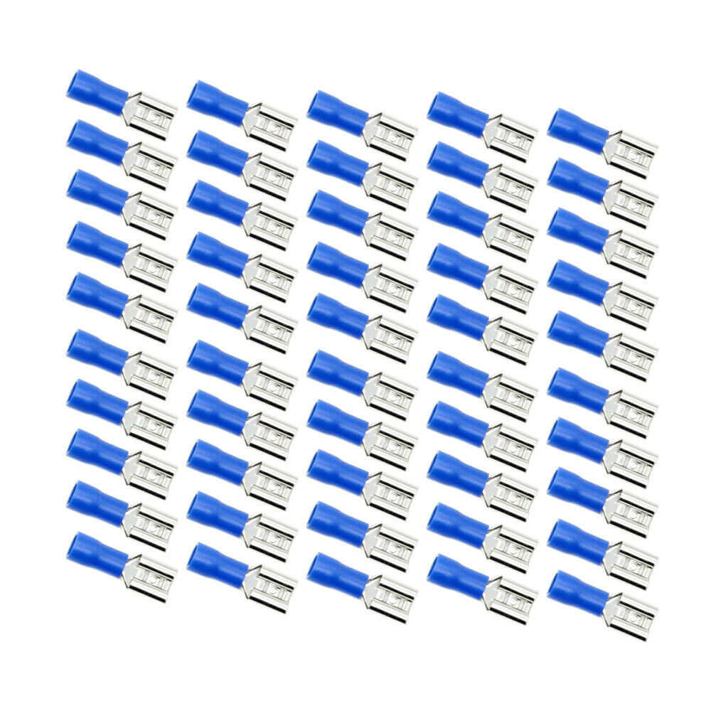 50 Pieces 6.3mm 14-16 AWG Insulated Female Spade Wire Crimp Terminal