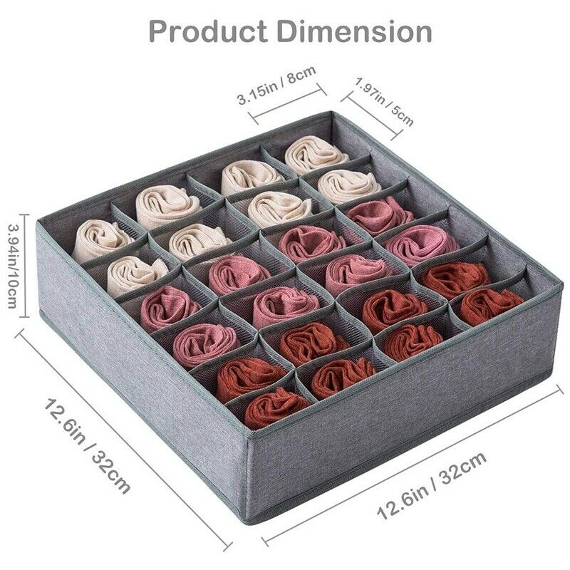 2 Pack Closet Socks Organizer Der Divider, 24 Cell Collapsible Closet Cabinet V9