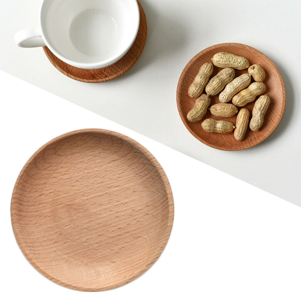 10cm Wood Serving Tray Cookie Coffee Tea Plate Home Supplies Tableware Gifts