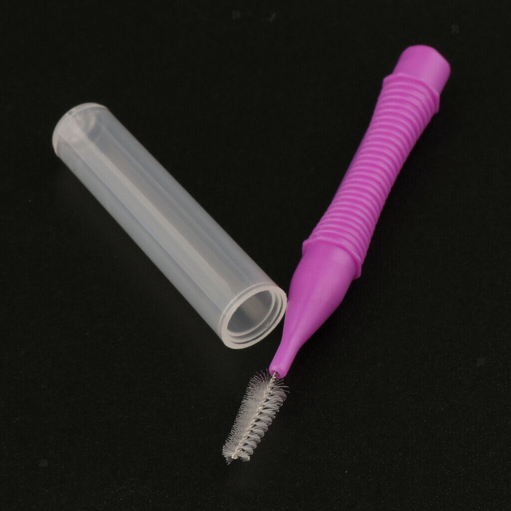 80x Dental Interdental Brush Toothpick Teeth Cleaning Oral Care Purple+Pink