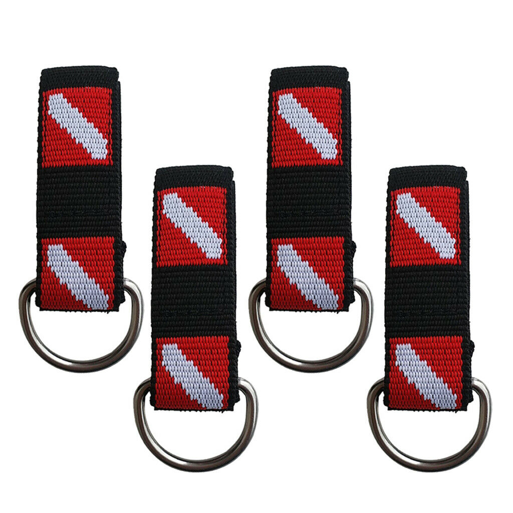 4pcs Dive Belt Wrist Hand Lanyard with D-Ring