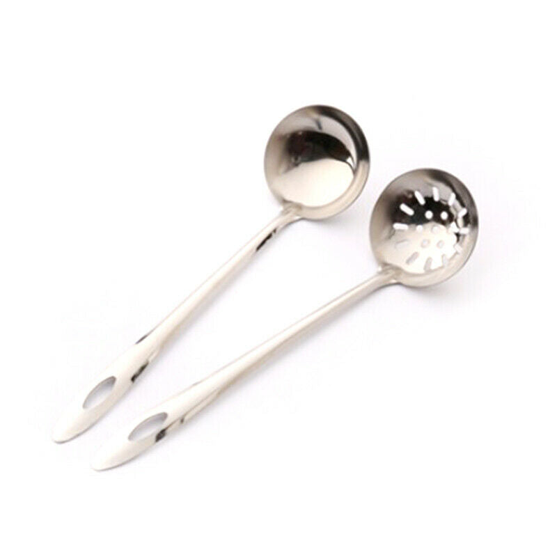 2pcs 7cm Stainless steel Spoon + Colander Hot Pot Long Handle Spoo.l8
