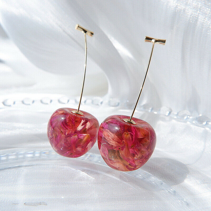 2021 Fashion Women Earrings Contracted Sweet Cherry Modelling Long Earrings
