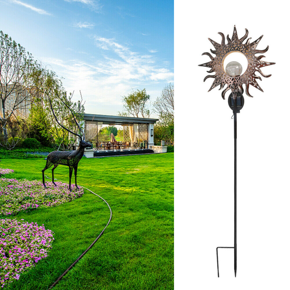 Solar Light Outdoor Decorative Light Garden Waterproof Sunflower Metal LED Lamp