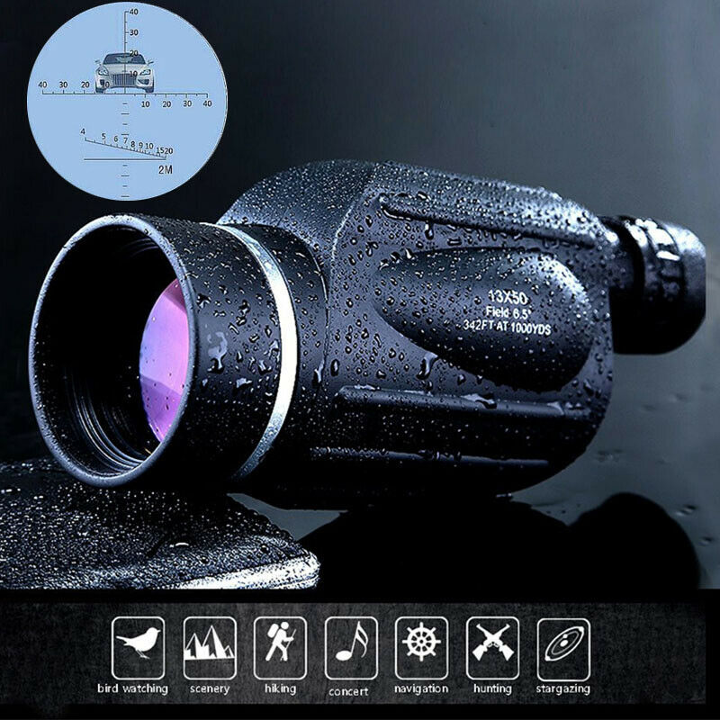 HD13X50 Nitrogen Waterproof Monocular for Outdoor Hunting w/Reticle Rangefinder