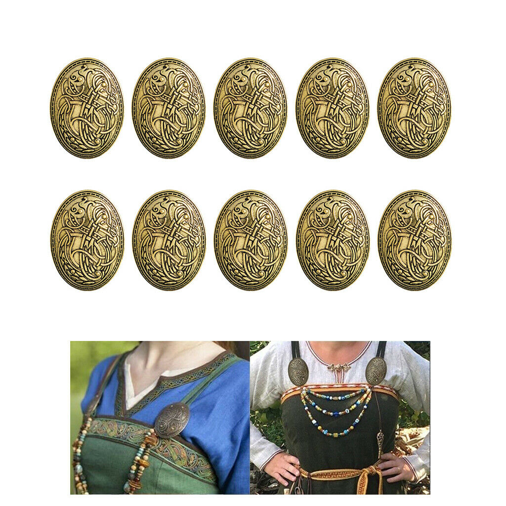 10 lot Viking Norse Brooch Retro Shield Shawl Coat Scarf Collar Clasp Pin