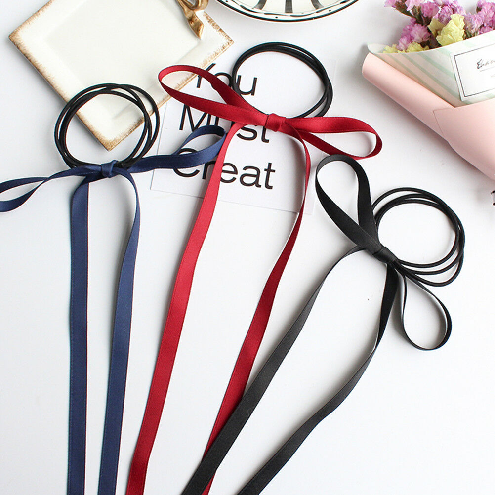 2Pcs Women Girls Hair Bow Silk ribbon Long streamers hair Rope Beach hair.l8