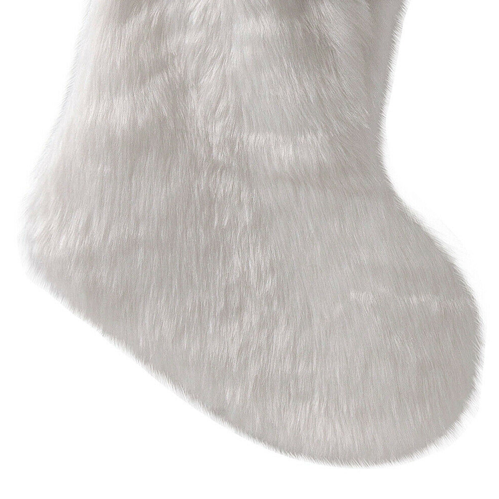 Christmas Faux Fur Short Stockings Plush Fluffy Hanging Xmas Tree Home Decor