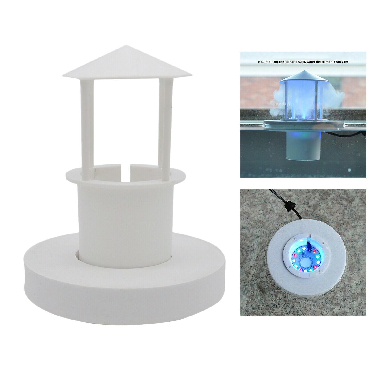 Mist Fog Maker Float Guard Splash Protector with LED Light Fishtank Aquarium