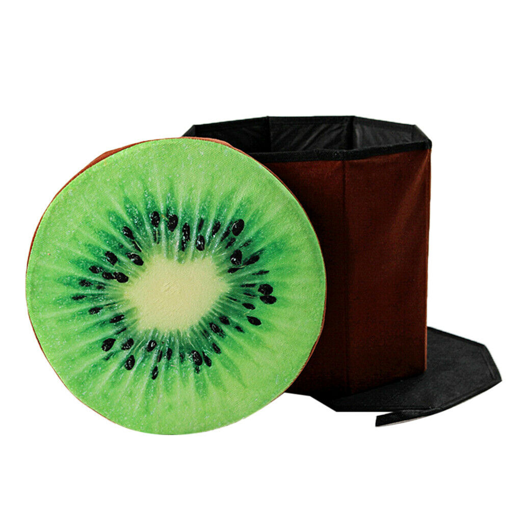 Folding Ottoman Stool Storage Box Room Footstool Camping Chair Fishing Seat with