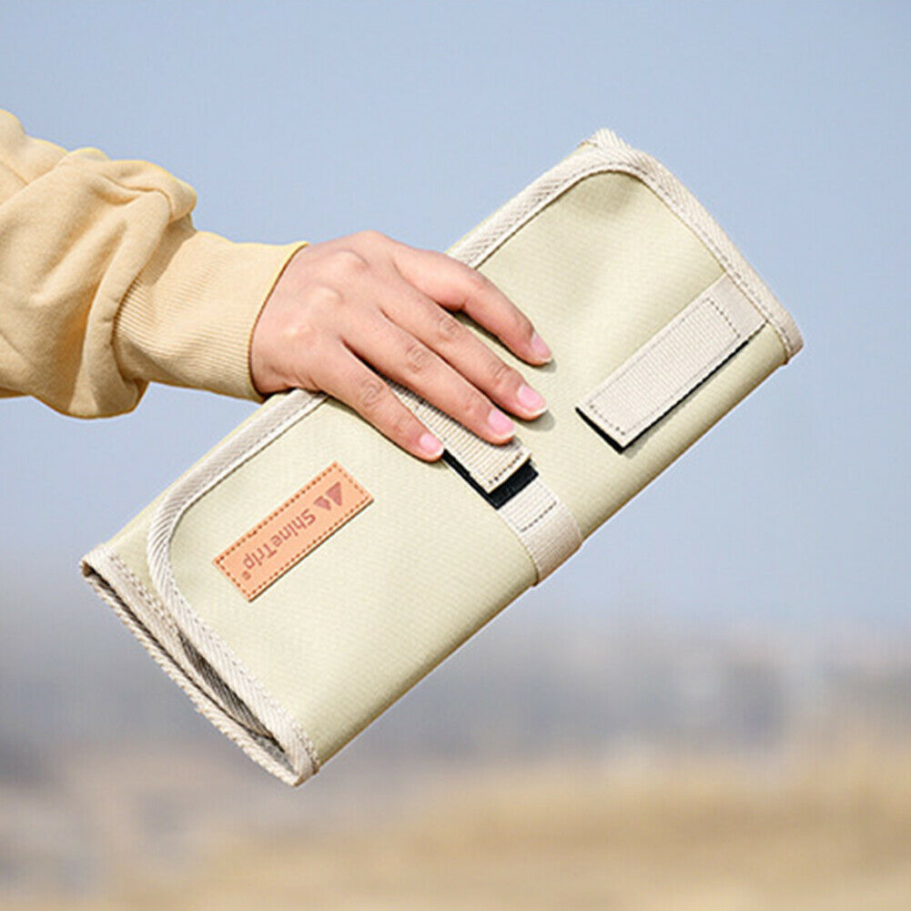 Outdoor Tableware Storage Bag Folding BBQ Picnic Camping Spoon Fork Holder @