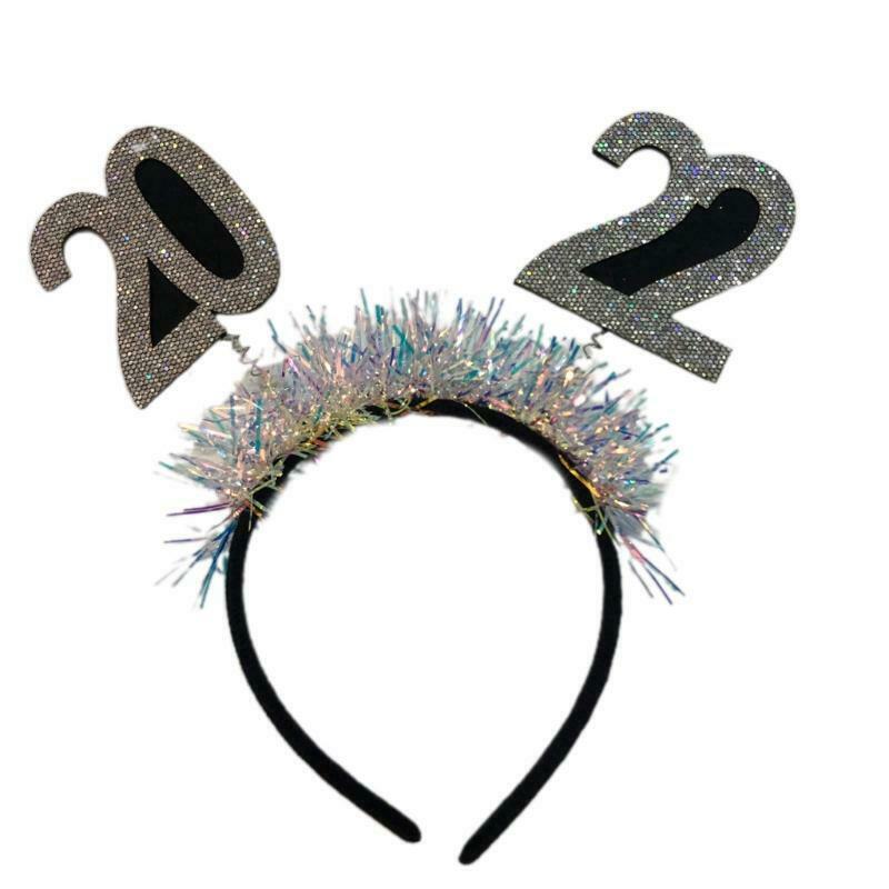 2022 New Year Hair Bands Glitter Tinsel Sequin Hairband Novelty Party Props