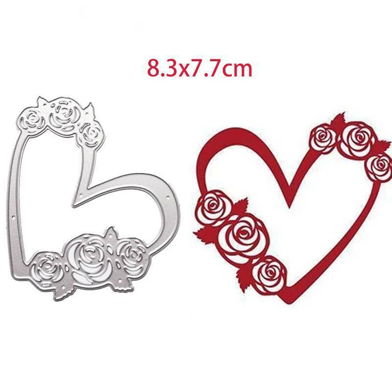 Rose Heart Cutting Dies Stencil DIY Scrapbooking Album Paper Card Embossing