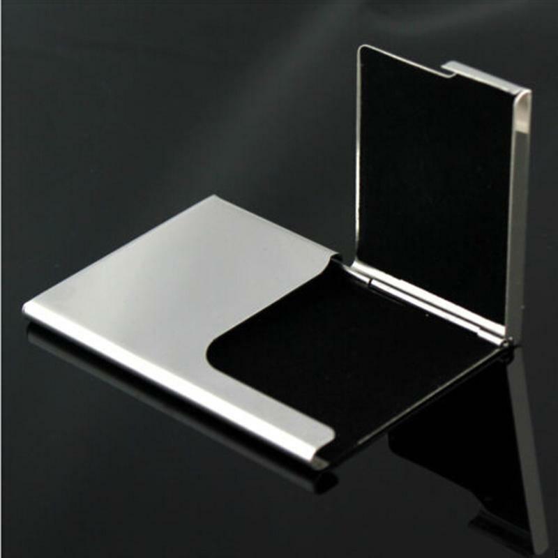 1pc sliding stainless steel id card holder men business card cases Box Portable