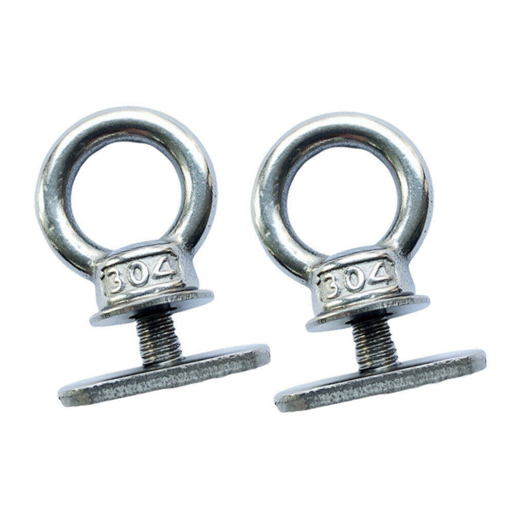 2Pcs Stainless Steel Marine Boat*Kayak Track Rail Screws Eyelet Accessories