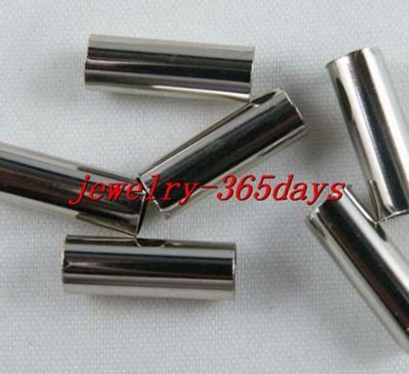 200pcs Nickel Color Smooth Straight Tubes 4x15mm I147