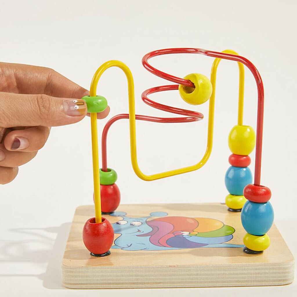 Wooden 5-Sided Activity Center with Beads Mazes, Gears, Shape Sorter Blocks,
