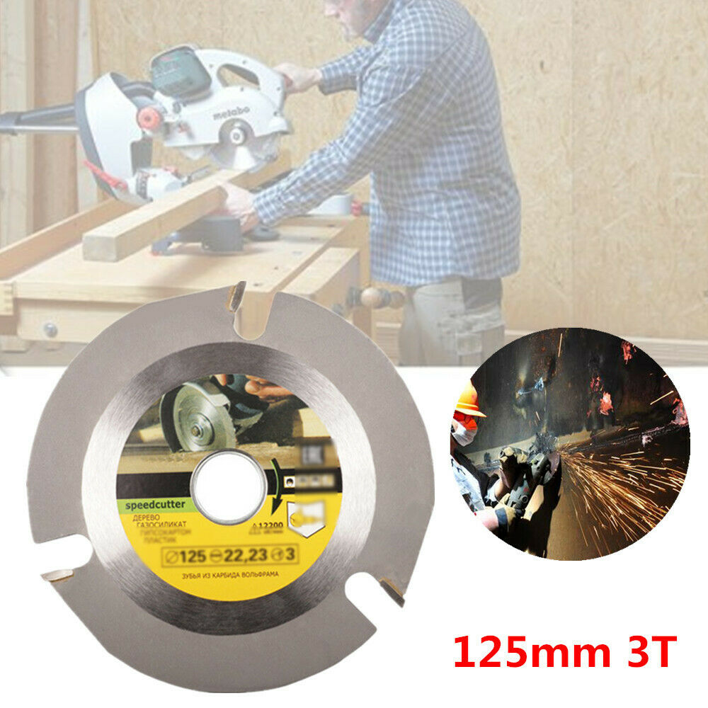 125mm 3T Circular Saw Blade Wood Carve Cut Disc Electric Grinder Carbide Polish