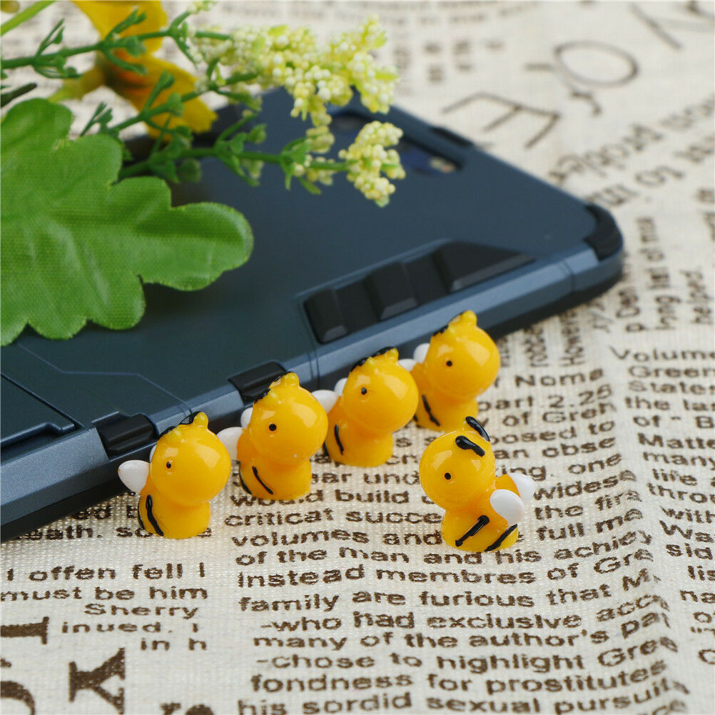 5Pcs Lovely Bee Miniatures For Fairy Garden Gnomes Moss Terrariums Decorat.l8