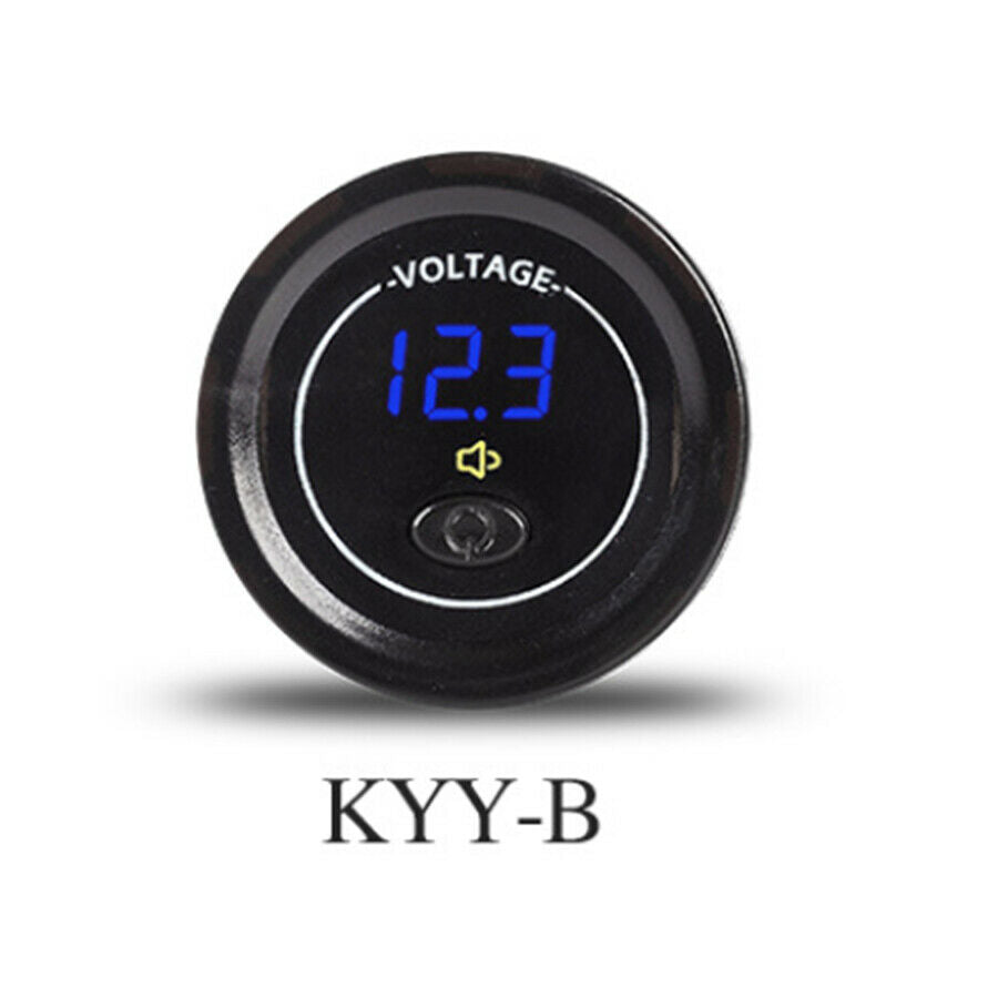 LED Panel Digital Voltage Meter Low Voltage Alarm For Motorbike Car Boat 12V-24V