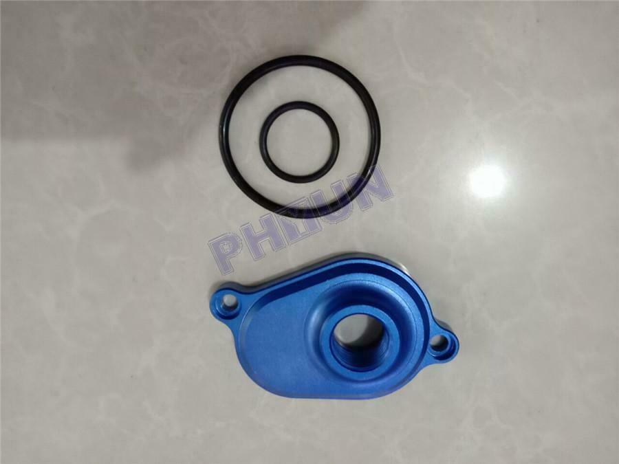 Blue Car Aluminum Oil Cooler Back Flush Adapter & Oring For Ford 6.0L 2003-2007