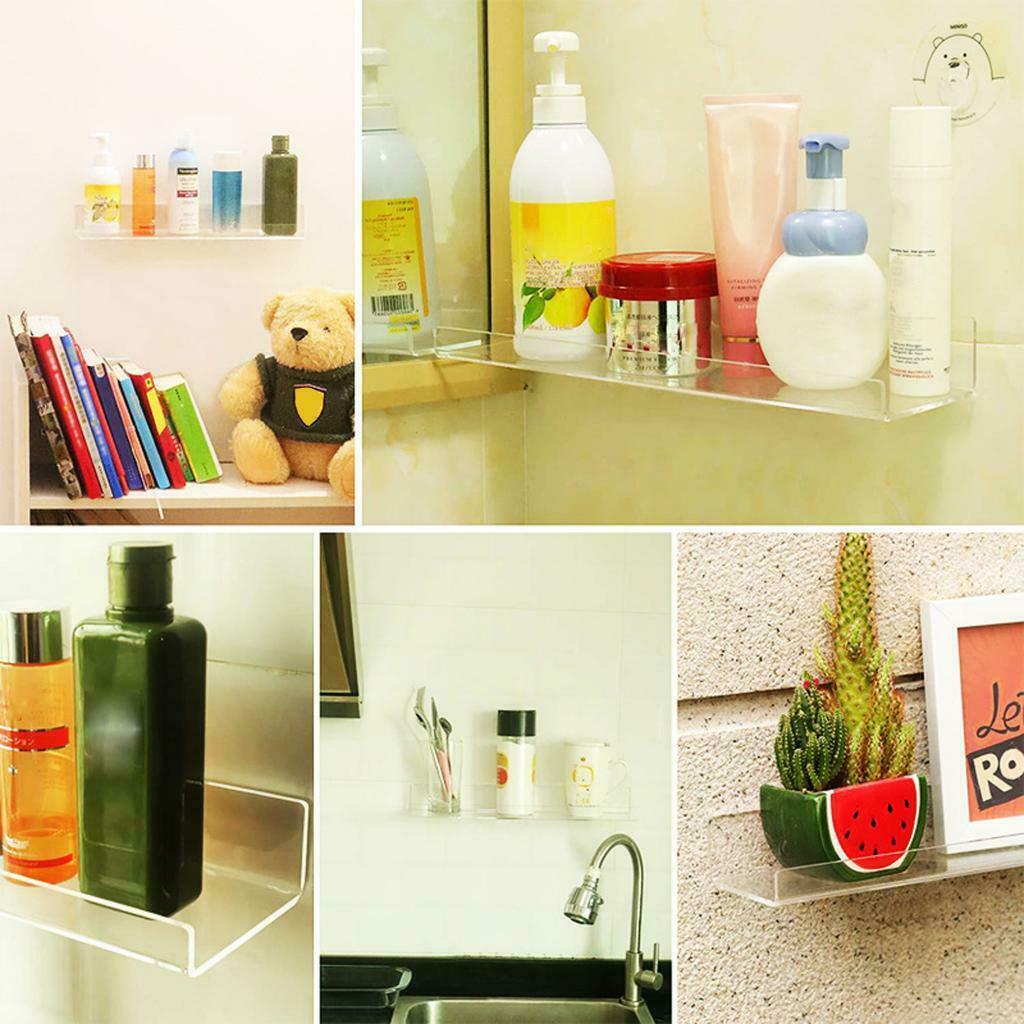 40cm Clear Acrylic Shelf Holder Retail Display Bedroom Storage Shelf New