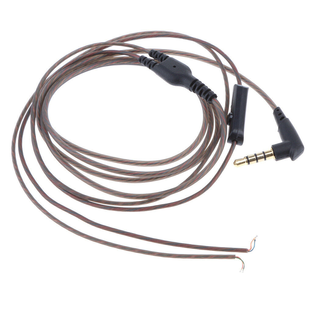 5Pack 3.5mm Right Angle Plug Audio Cable Cord with Mic for Earphone Earpiece