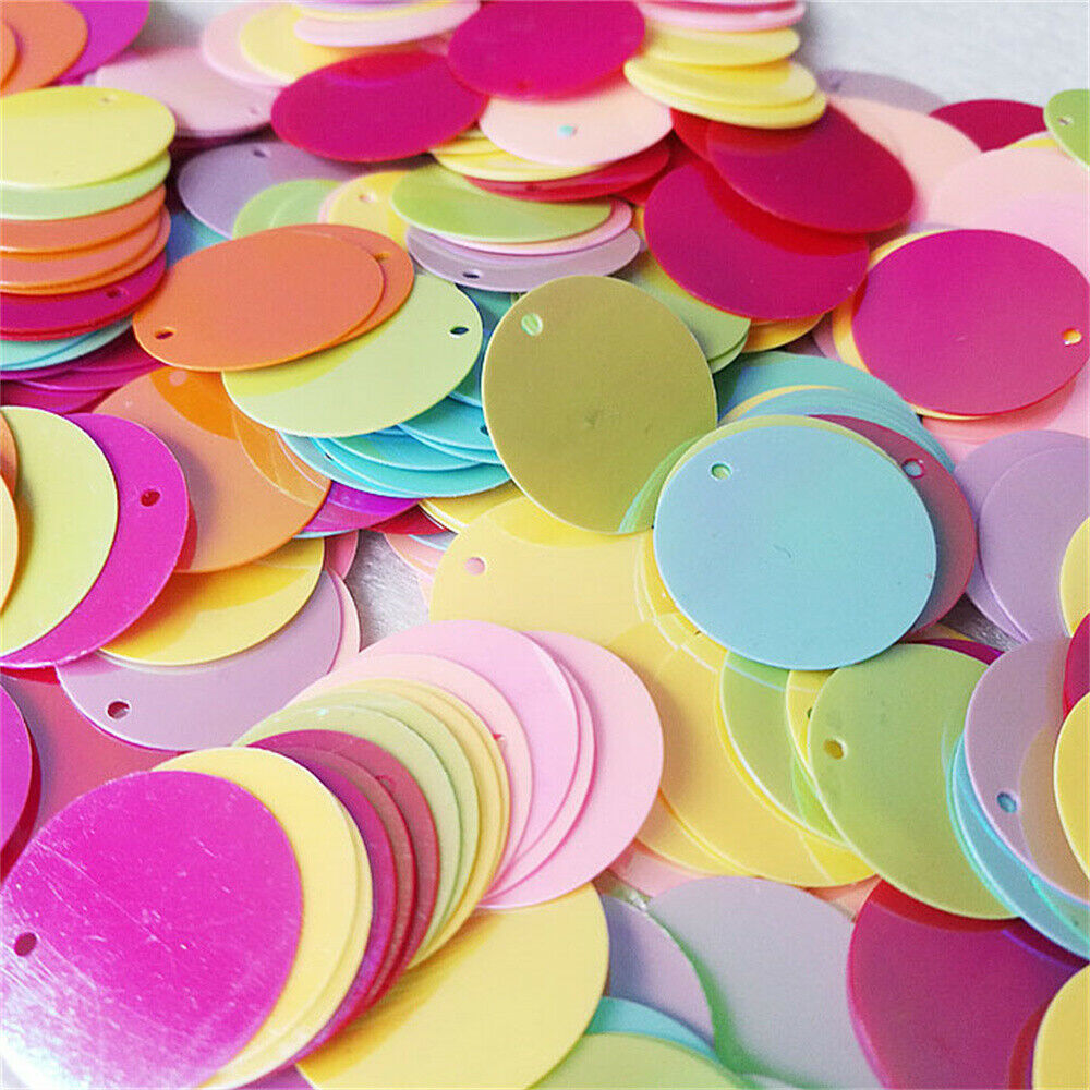 200 Mix Round Sequins Embellishments Loose Paillettes DIY Sewing Art Decors 20mm