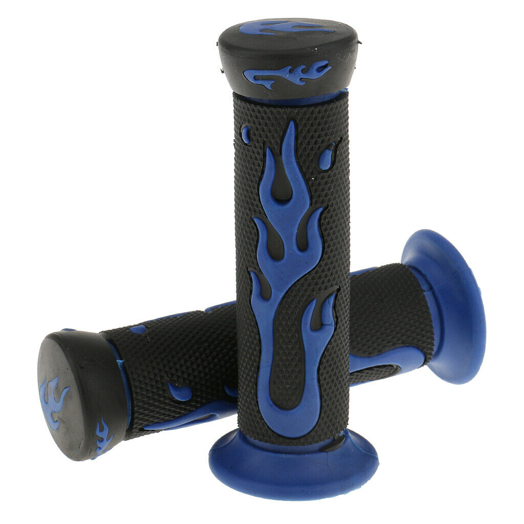2 Pairs Blue+Green 7/8'' 22mm Motorcycle Scooter Handlebar Hand Grips