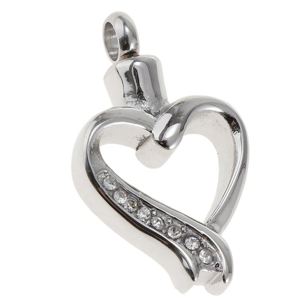 Stainless Steel Heart Frame Cremation Pendant Ash Funeral Memorial Jewellery