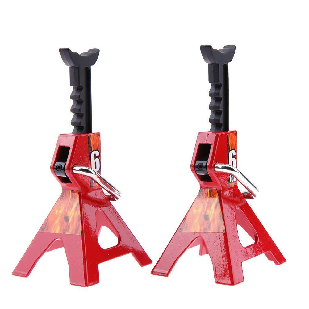 2pcs 6 TON Metal Scale Jack Stands for Axial SCX10 TAMIYA CC01 RC4 RC Trucks