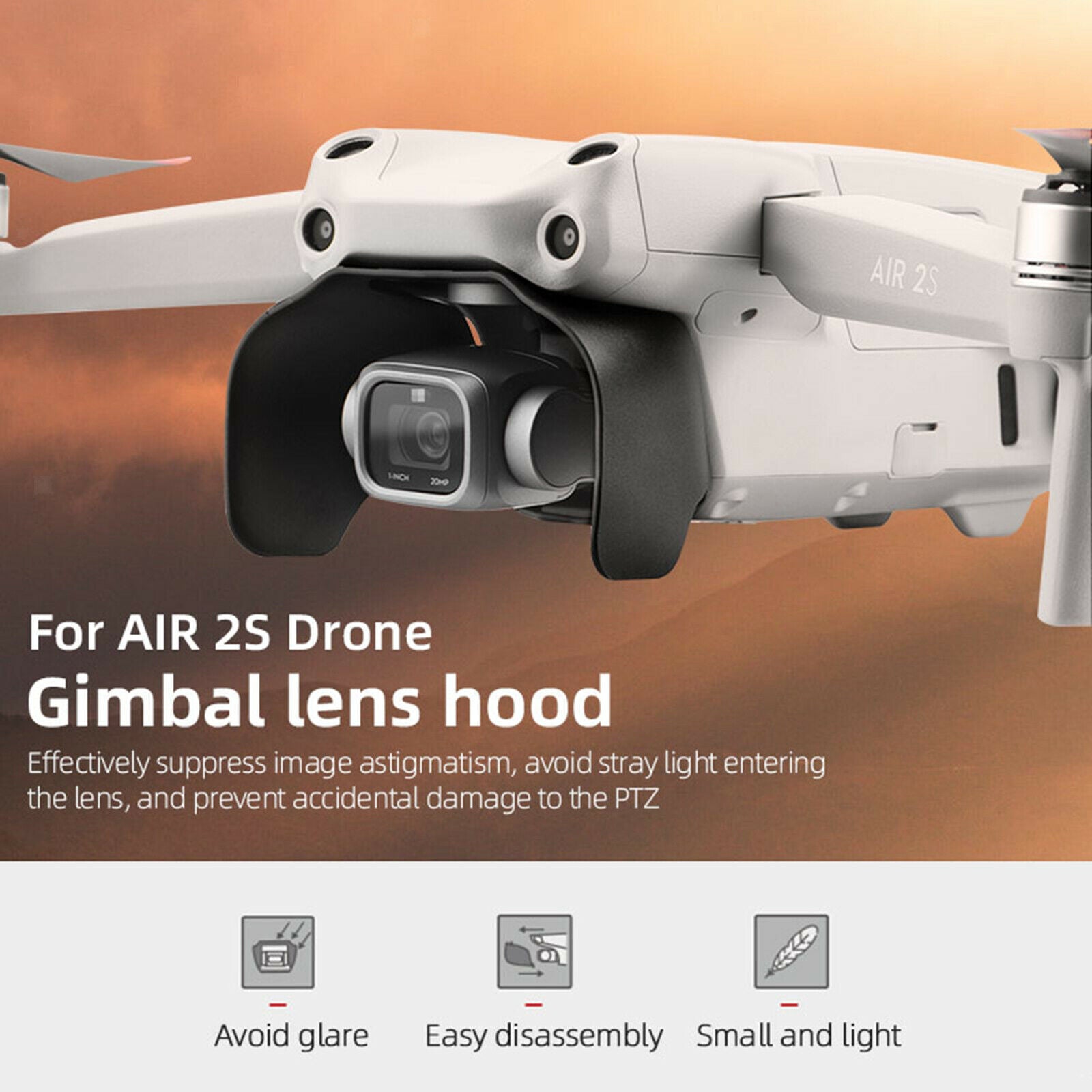 Mini Lens Hood Protector Anti Flare for DJI Mavic Air 2S Drone Accessories