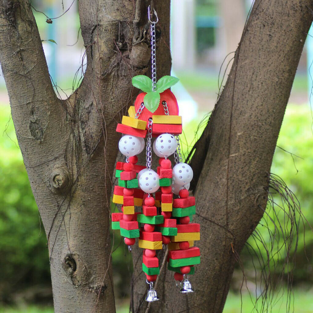 Parrot Chew Parrot Birds Swing Wooden Blocks Toys For Small Large Birds