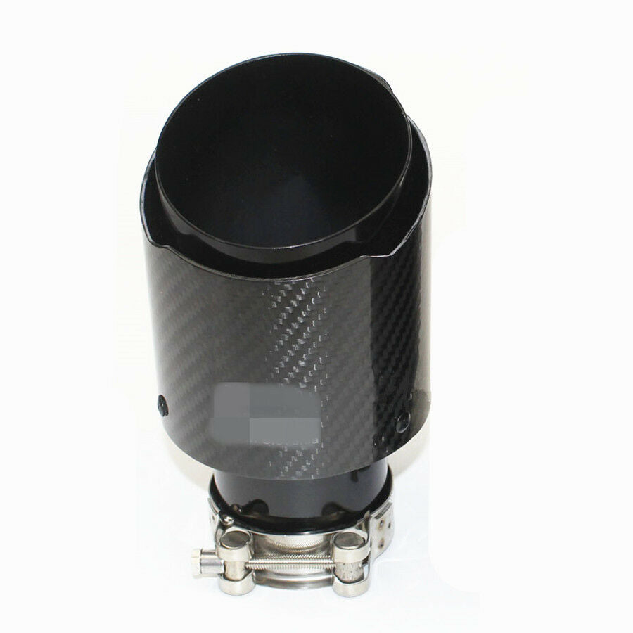 63MM IN-101MM OUT Universal Carbon Fiber Exhaust Tip Universal Muffler Tip