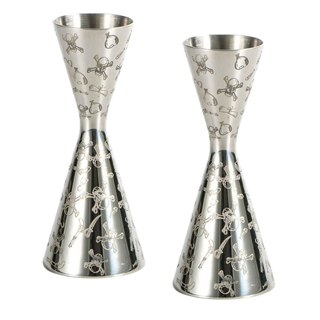 2 X Stainless Steel Measuring Cup 30/ 60ml Cocktail Jigger Liquid Home/ Kitchen