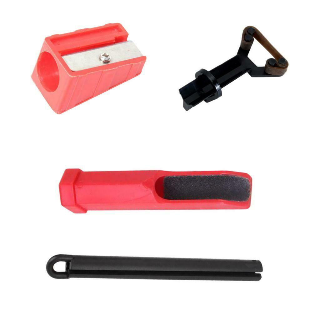 4x   Snooker   Pool   Cue   Tip   Repair   Kit   Clamp   Grinding   File   Tips