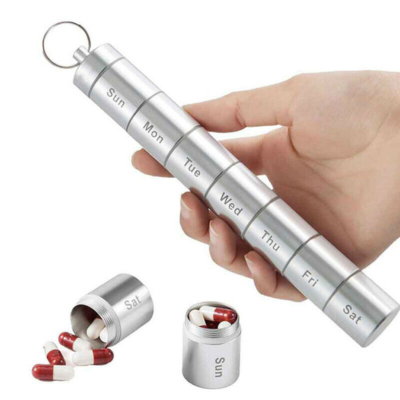 Pill Case Box 7 Days Aluminum Alloy Waterproof Anti Rust Organizer DetachablBDA